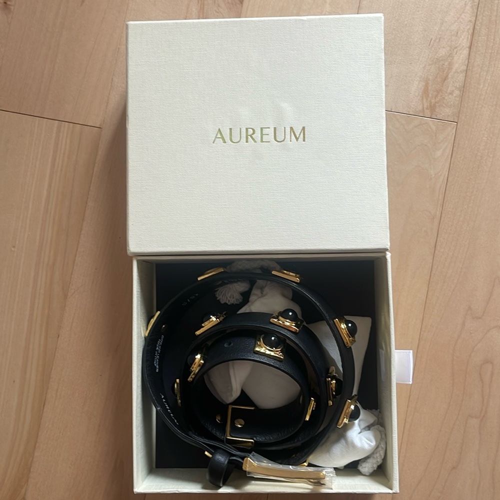 Aureum collective belt new with tags never worn size xs/s gold and black